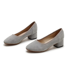 genuine leather gray orange thick soft sole shoes for women